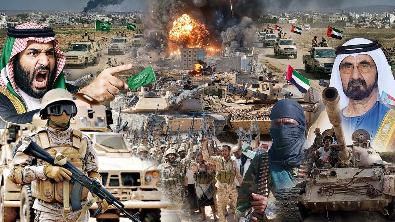 Youtube Thumnail image of : ARAB SAUDI VS UEA SEMAKIN MEMANAS! Sekutu Jadi Rival Demi Minyak & Laut! Perang Akan Pecah di Yaman