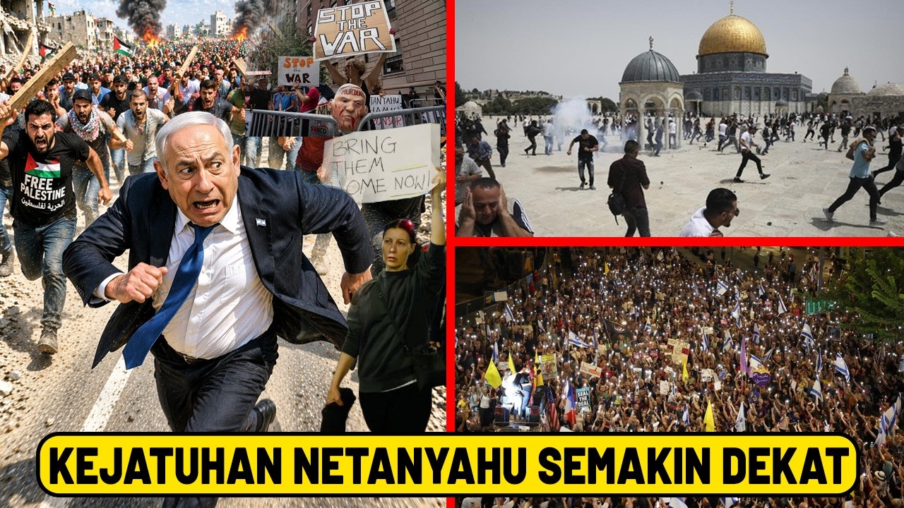 Youtube Thumnail image of : NETANYAHU SEGERA TUMBANG! Demonstarsi Meledak Ke 50 Kota Di Israel
