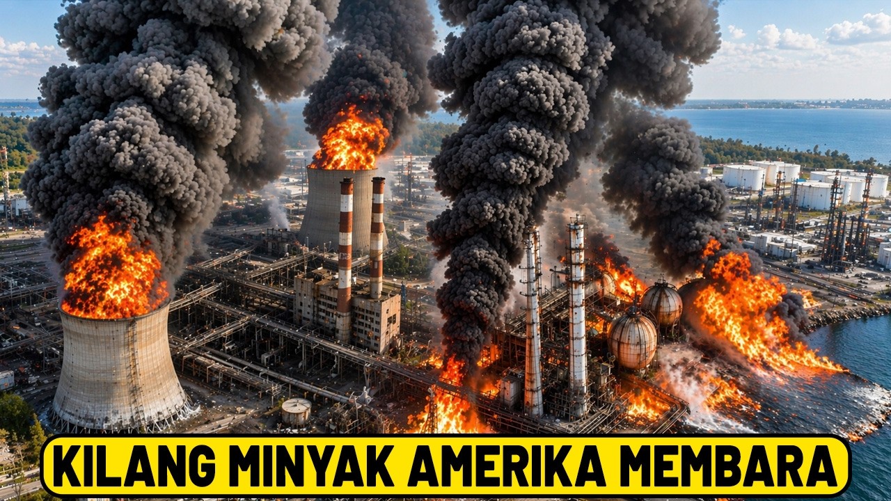 Youtube Thumnail image of : IRGC HANCURKAN KILANG MINYAK AS! Ledakan Masif Tak Tertolong Lagi