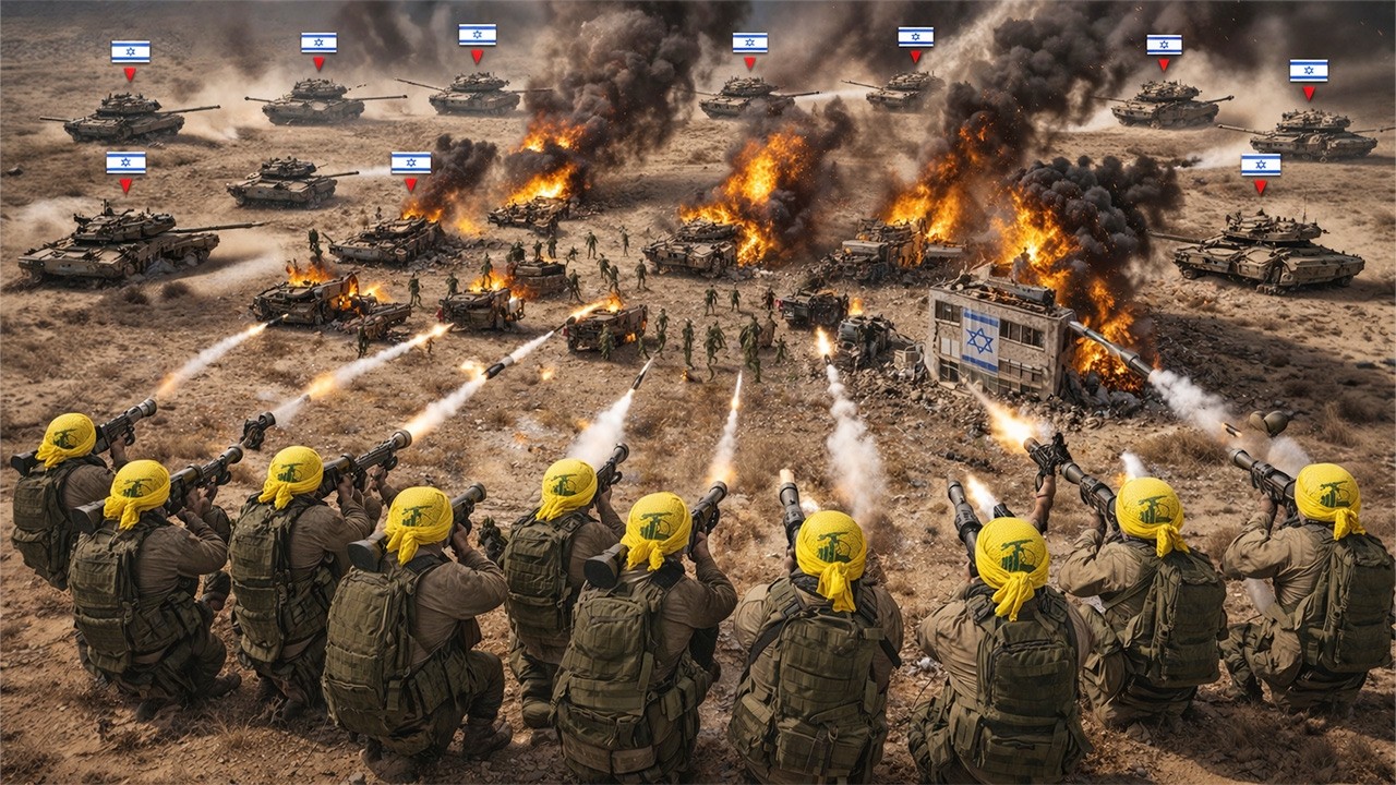 Youtube Thumnail image of : RATUSAN TANK TEMPUR ISRAEL DIHANCURKAN! Serangan Brutal Tanpa Henti Dilancarkan